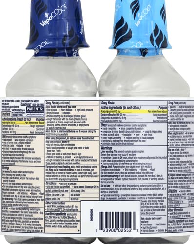 DayQuil and NyQuil VapoCOOL Severe Combo Cold & Flu + Congestion Medicine, Max Strength Relief for Fever, Sore Throat, Nasal Congestion, Sneezing, Cough, 2 x 12 oz Bottles, 1 NyQuil, 1 DayQuil - view 3
