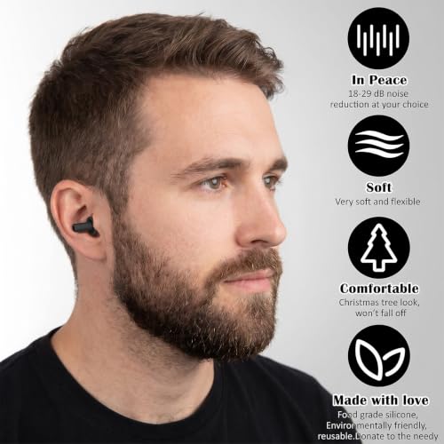 24 Pairs Black Ear Plugs Bulk NRR 29dB Reusable Silicone Ear Plugs with Plastic Cases Soft Foam Plug for Sleeping Noise Cancelling Concerts Shooting Swimming Noise Reduction - view 4