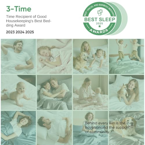 Luxury Bamboo Viscose & Tencel Bedding Sheet Set- 18”Deep Pocket Fitted Sheet & 2 Pillowcases, Skin-Friendly Breathable and Durable, Hypoallergenic Soft Cooling for Hot Sleepers (Sea Glass, King) - view 4