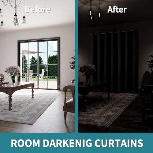 Room Divider Curtains 84 Inches Long Blackout Curtain 1 Panel- Grey - view 2