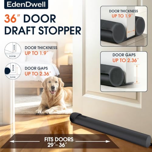 2 Pack Under Door Draft Stopper for Bottom of Door 36 in, Gray - view 2