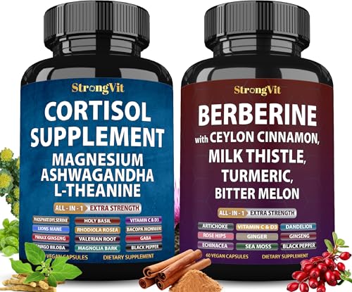 Cortisol Supplement & Berberine Complex Bundle (120 Capsules)