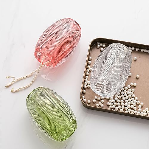 Leaf Stripes Clear Tumbler Cup Makeup Brush Toothbrush Holder for Bathroom, Vanity, Countertop, Desk and Bedside Table - view 6