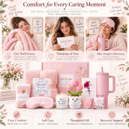 Get Well Soon Gifts for Women, 10 PCS Self Care Gift Basket & Care Package - view 4