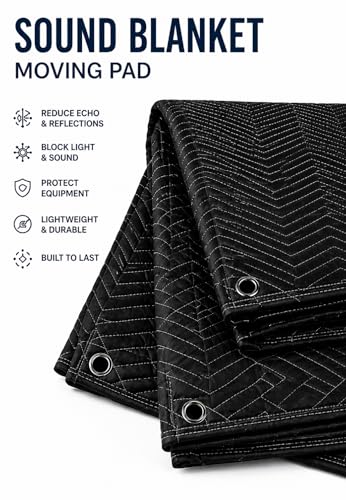 Studio Sound Blanket with Grommets 72 by 80 inch Heavy Duty Polyester (3 Pack) - view 4
