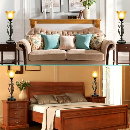 Touch Torchiere Bedside Table Lamps Set of 2 With Dual USB Output Ports - view 6