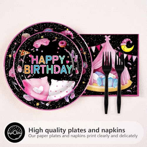 96 Pcs Sleepover Birthday Party Decorations for Girls, Serves 24 - view 3