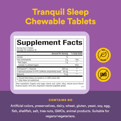 Tranquil Sleep Melatonin Supplement, 120 Chewable Tablets - view 4