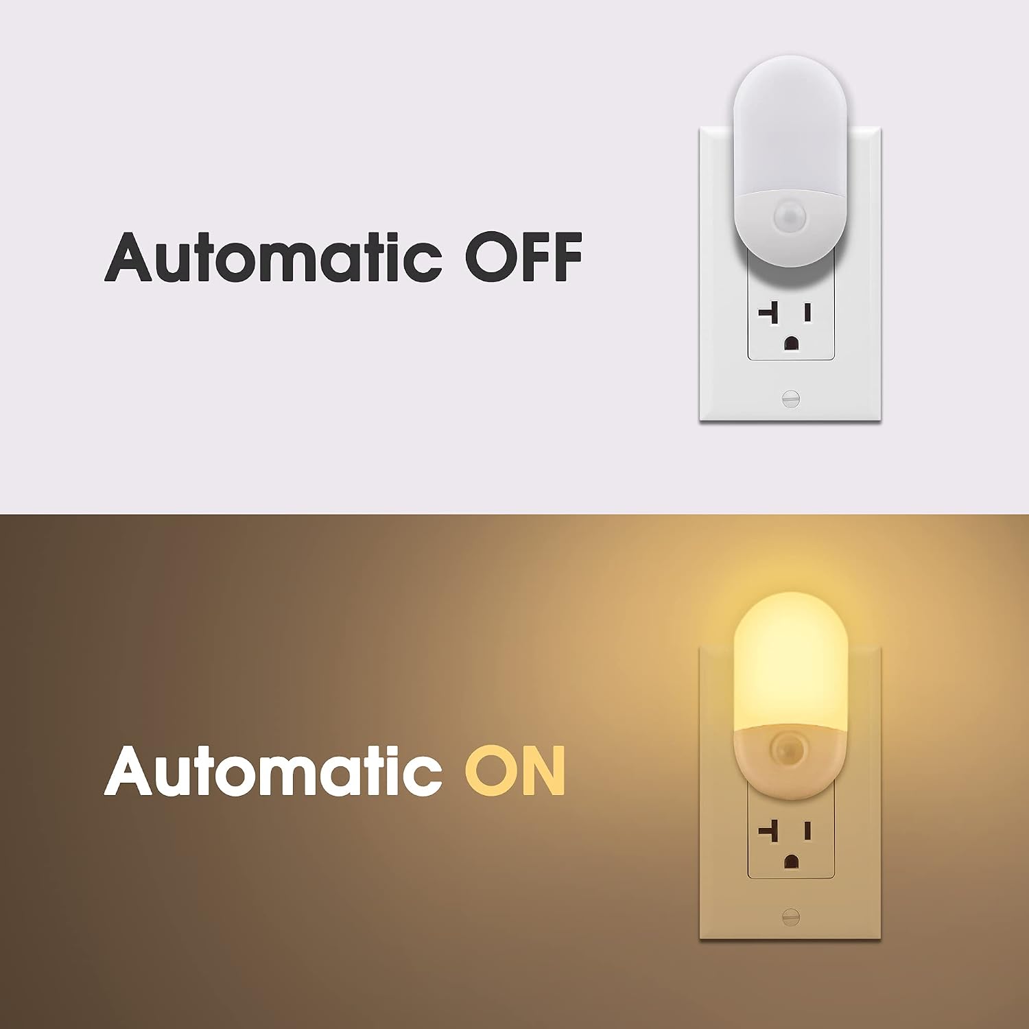 LED night lights plug into wall, [2 pack] LED dimmable night light | light sensors, 30/60LM adjustable brightness nightlights, soft white 3000K automatic night light for kids, hallway - view 2