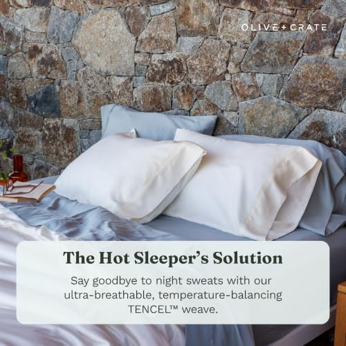 Eucalyptus Cooling Pillowcases King Size | Certified Tencel Lyocell Fiber | Cool Vegan Silk Static Free for Skin and Hair | Softer Than Cotton and Linen | White - view 2