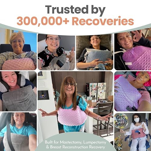 Post Mastectomy Pillow – 4pc Protective Set with Gel Pack, Seatbelt Cushion, & Shower Lanyard– After Double Mastectomy Pillow Post Surgery Recovery Must Haves, Lumpectomy Recovery Supplies Kit - view 4