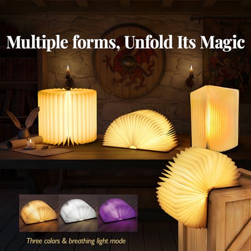 Dragon Book Lamp Dragon Night Light, 3 Colors Book Lover Gift for Teens - view 4