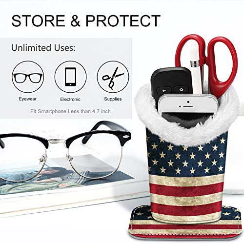 Plush Lined Eyeglasses Holder, Glasses Stand Case For Nightstand - view 5