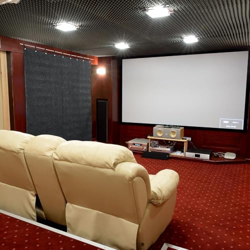 Large Sound Dampening Blanket, 72" x 48" Sound Absorbing Panel with Grommets for Wall Hanging, Noise Reduce Curtains for Recording Studio Use and Basements, 72" x 48", Black - view 6