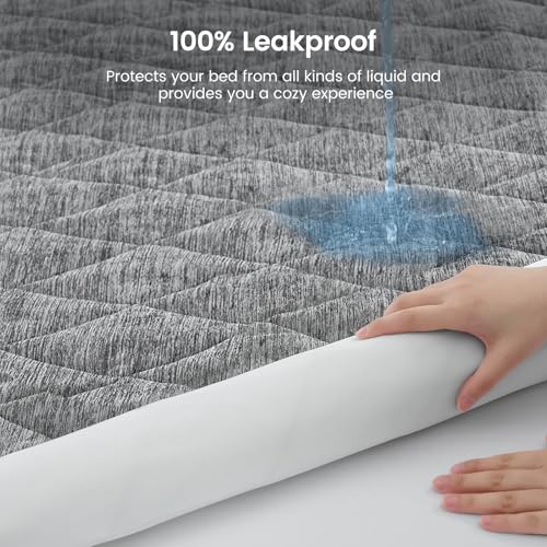 Cooling Mattress Pad Queen, Grey - view 4