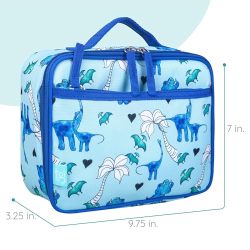 JumpOff Jo Insulated Lunch Box – Keeps Food Hot or Cold, BPA-Free with Mesh Pockets & Easy-Clean Lining – Ideal for School, Travel & Daycare - Blue Dino - view 4