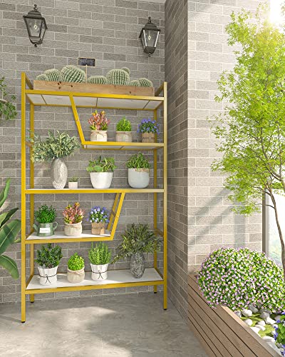 5-Tier Adjustable Bookshelf, Tall Metal Display Shelves for Living Room - view 4