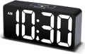 Small digital alarm clock for bedroom, large big numbers display | clocks for living room, electric bedside desk clock with USB charging port, dimmer, adjustable volume, USB-C adapter powered