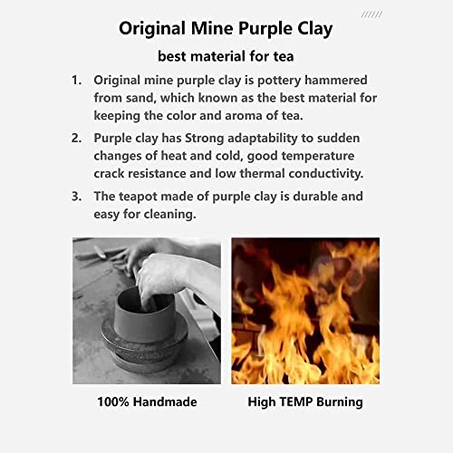 Travel Tea Sets with Tea Infuser Chinese Gung Fu Teapot, Handmade Purple Clay Teapot, Travel Tea Set for Outdoor Home CampingOffice - view 7