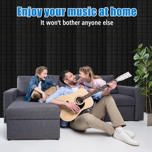 4 Pack Acoustic Foam Panels, 48 x 24 x 2" Sound Proof Foam Panels for Walls - view 2