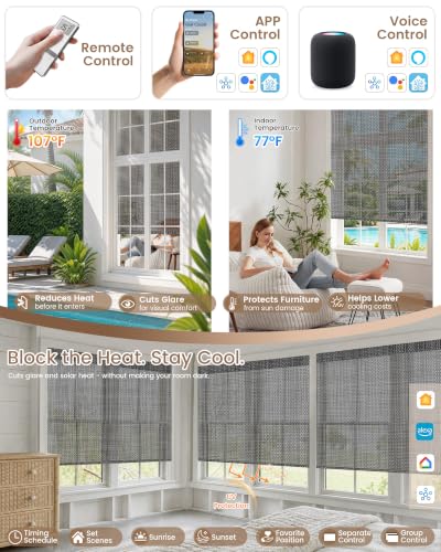 Motorized Blinds with Remote - Motorized Sunscreen Solar Shades - view 2