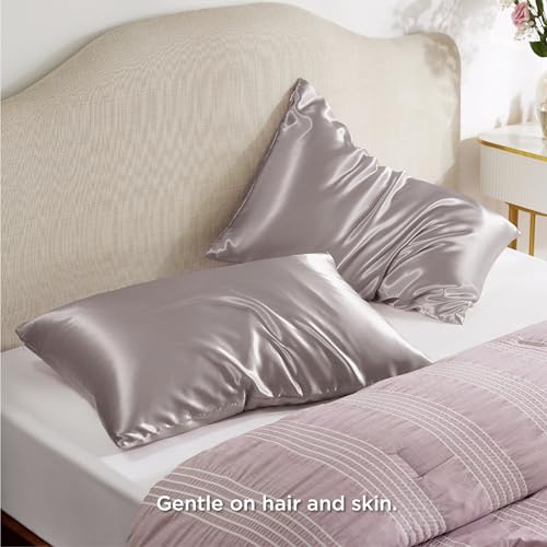 Satin Pillowcase with Zipper, Pillow Cases Queen Size Set of 2 - view 2