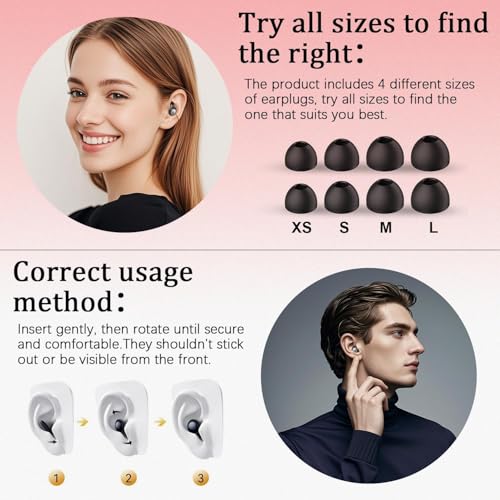 Ear Plugs for Sleeping Noise Cancelling 45dB: Reusable Silicone Earplugs with 8 Eartips & Travel Case, Ear Plugs for Noise Reduction Snoring Side Sleepers Study Travel Concerts - view 5
