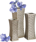 Dublin Silver Vases Set of 3 - Centerpieces for Dining Room Table, Decorative Vases Home Decor Accents for Living Room, Bedroom, Kitchen, Coffee Table Decor - Packaged in Gift Box