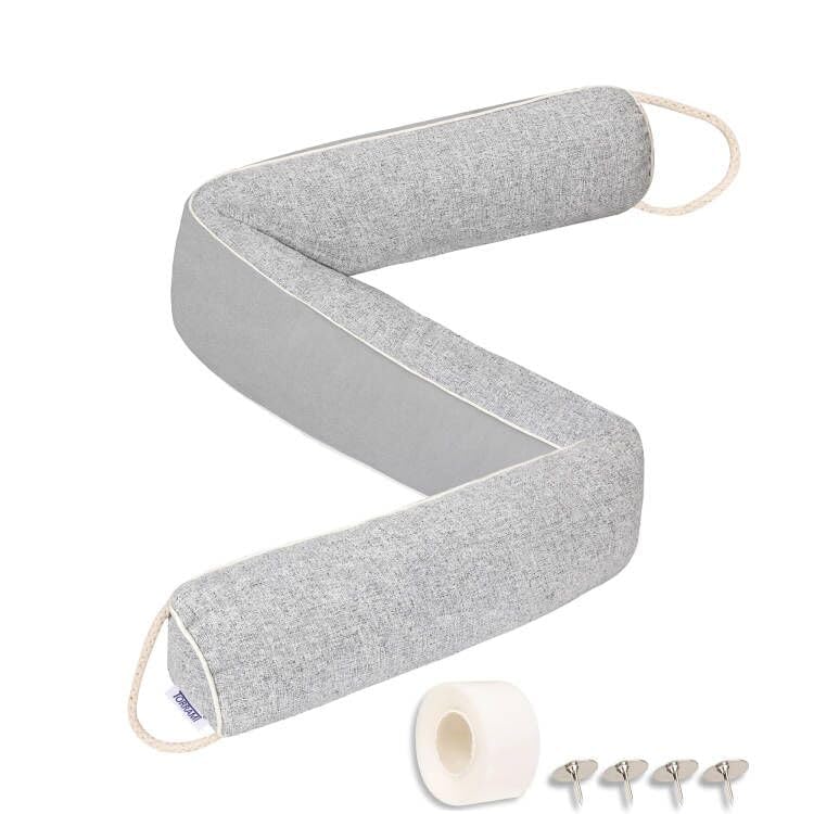 Under Door Draft Stoppers 36 Inch, Heavy Triangle Stop Draft Block Cold Air/Wind/Breeze Noise Blocker Door Sweeps Weather Stripping Bottom Seal Light Gray