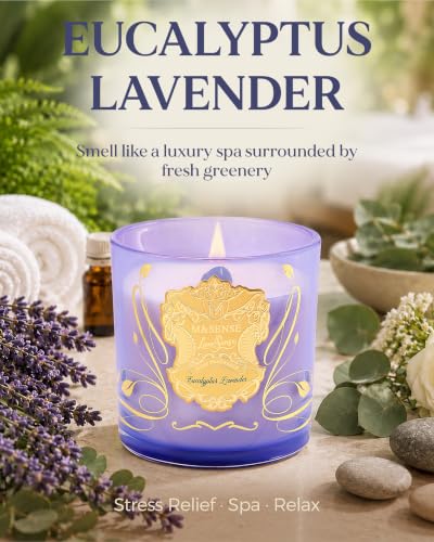 Eucalyptus Lavender Scented Candles with Wood Wick 13oz 75h - view 2