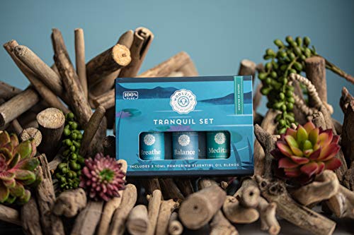 Tranquil Essential Oil Set | Incl. Meditate, Balance, Breathe Blend | Promotes Grounding, Relaxing, Tranquility | Diffuse/Skin - view 2