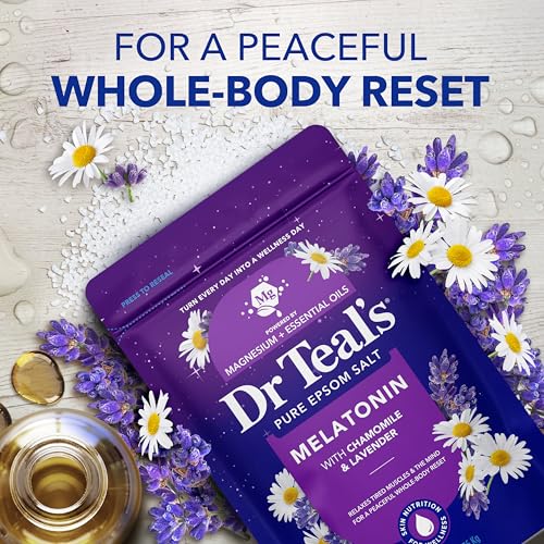 Epsom Salt Magnesium Soak, Sleep Blend with Melatonin, Lavender & Chamomile Essential Oils, 3 lbs - view 4