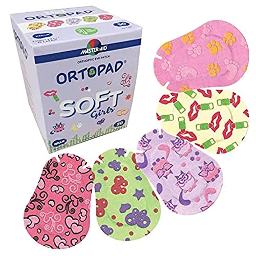 Adhesive Eye Patches, Pink Hearts Pack, 50/bx, Reg Size 4+ yr