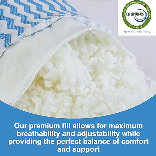 Pillows Queen Size for Bed - Adjustable Firm Pillow for Back Stomach and Side Sleeper - Shredded Memory Foam Cooling Pillow for Neck and Shoulder Pain with Washable Cover - view 4