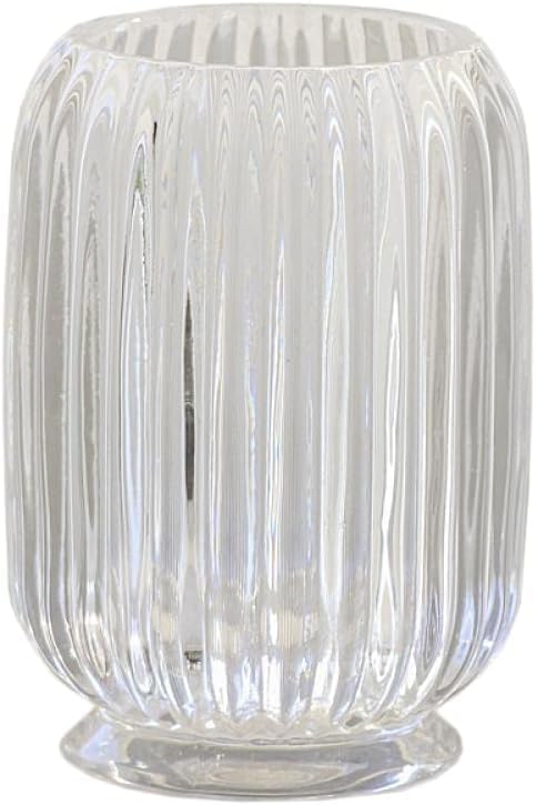 Glass Clear Toothbrush Cup Holder | Clear Tumbler Makeup Brush & Toothbrush Holder for Bedside Table, Bathroom, Vanity - view 2