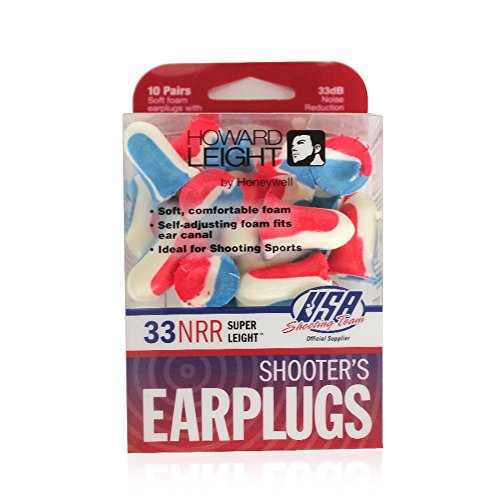 By Honeywell Super Leight USA Disposable Foam Shooting Earplugs, 10-Pairs (R-01891),Red/White/Blue - view 3