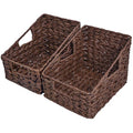 Wicker Storage Baskets, Waterproof Wicker Basket with Handles