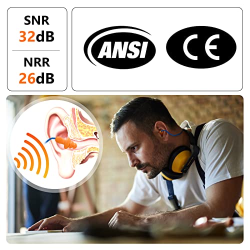 100Pairs Silicone Ear Plugs,32dB,Orange - view 3