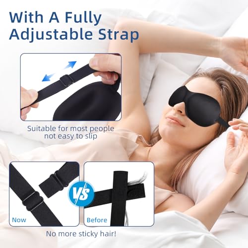 4-Pack Eye Masks for Sleep with Adjustable Strap Comfortable Sleep Masks for Women and Man Night Sleep, Travel, Nap Gery - view 4