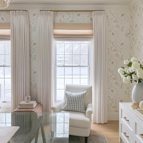 Liz Linen Custom Curtain for Living Room Bedroom, Customized Blackout Privacy Pinch Pleat Curtain, 1 Panel