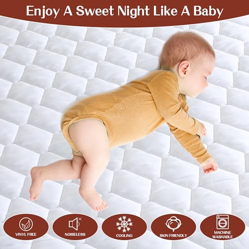 Waterproof Mattress Protector, Noiseless Full Size Mattress Pad Cover with 6-16 Inches Deep Pocket, White - view 3