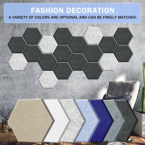 12 Pack Acoustic Panel Self-Adhesive, Hexagon Sound Proof Padding - view 6