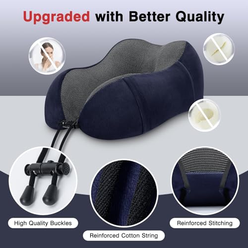 Neck Pillow Airplane Travel Pillow 2 Pack Grey and Blue - view 2