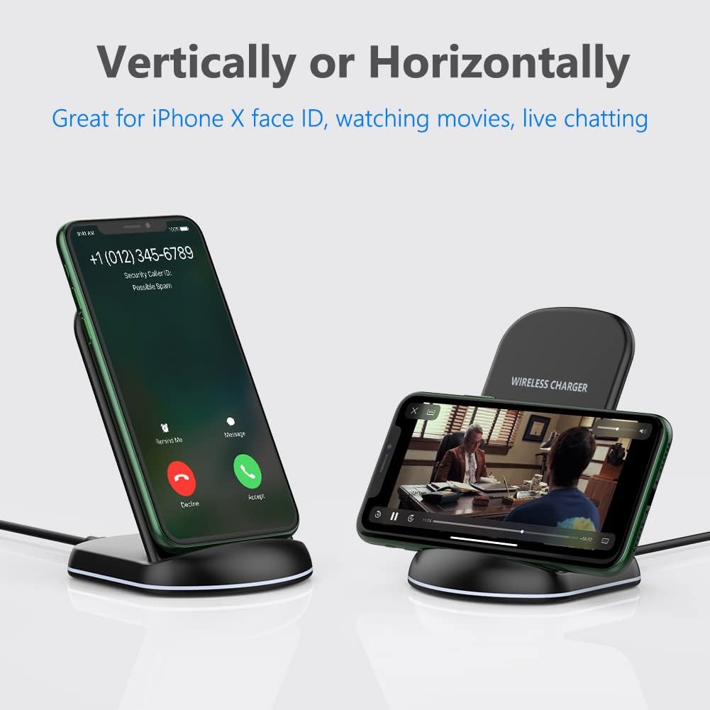 Wireless charger, 10W max wireless charging stand (no AC adapter) | compatible with iPhone 17/17 Pro/17 Pro Max/Air/16e/16/16 Plus/16 Pro Max/15/14/13/SE 2022/12/11/X/8, Galaxy S25/S24/S23/S22 - view 3