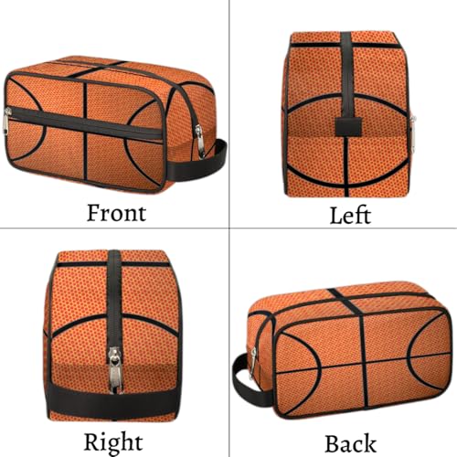 Kids Travel Toiletry Bag - Waterproof Hanging Cosmetic Hygiene Bags for Boys Men - Basketball Pattern Large Shave Kit for Toiletries Accessories Bathroom Stuff - view 5