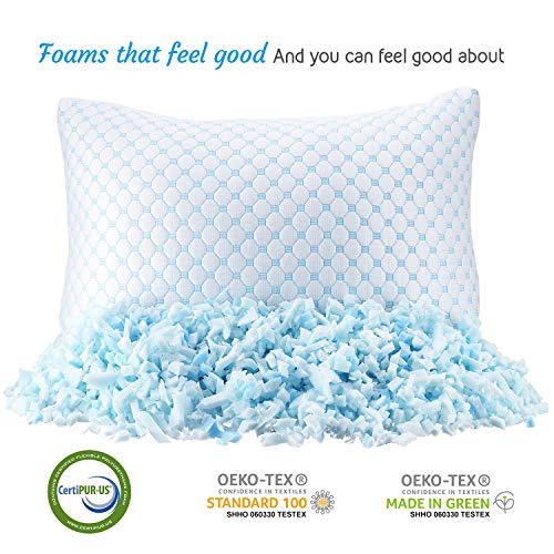 Cooling Pillows for Sleeping - Memory Foam Pillows - Luxury Gel Pillow with Reversible Cover Cool to Velvety - Breathable Bed Pillows for Side Sleepers - Queen - 18 x 26 - view 3