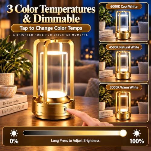 Rechargeable Table Lamp for Outdoor Indoor Portable Lamp with 3 Colors - view 4