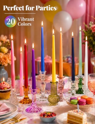 10 Inch Multi-Color Taper Candles, Unscented Chakra Candlesticks - view 5