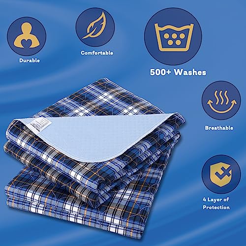 Non-Slip Bed Pads for Incontinence Washable (44" x 54"|2 Pack),Waterproof Bed Pads,Adult Washable Incontinence Bed Pads for Adults,Dog,Kids - view 4