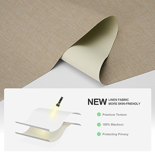 Blackout Roller Shades for Windows, Beige, Custom Size - view 3